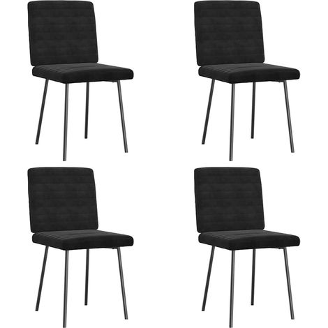 Chaises à manger lot de 4 Noir Velours