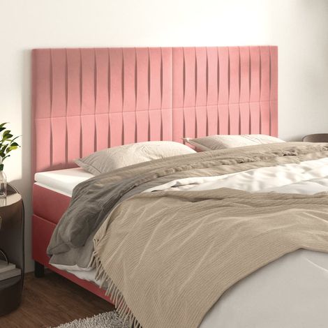 Tête de lit Rose 160x5x118/128 cm Velours (1/5)