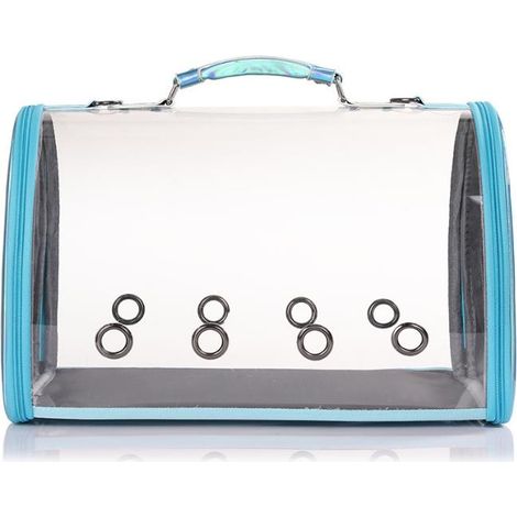 1 sac de transport pour chat et chiot, transparent avec fenêtres en filet, fond rigide et antidérapant, bandoulière réglable, pliable