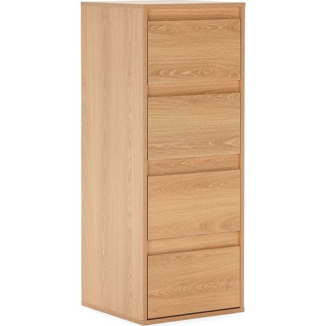 Cassettiera alta Tori con 4 cassetti effetto Rovere