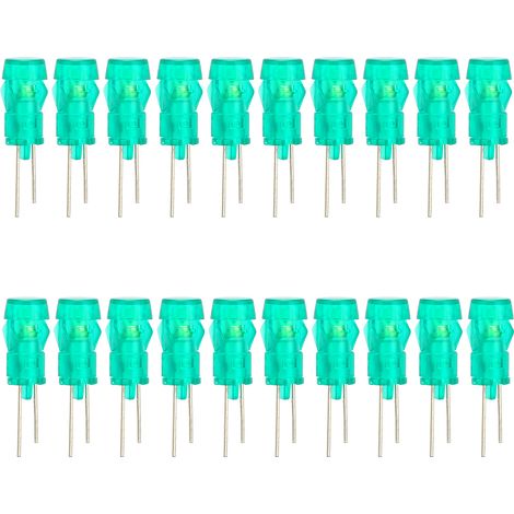 20 pièces diodes LED 3 mm vertes compactes pour expériences scientifiques et bricolage électronique (1/5)