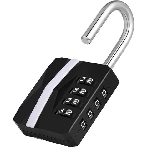 Lot de 2 cadenas mécaniques à code 4 chiffres pour bagages, appartement, entrepôt, boîte à outils - Cadenas à combinaison sécurisé
