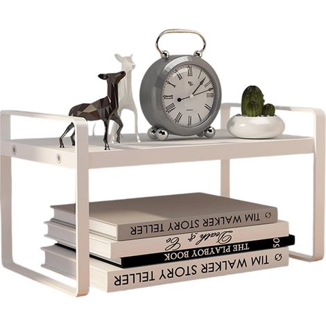 Étagère de bureau, organiseur de bureau, étagère de rangement pour bureau, blanc chaud, style simple (1/5)