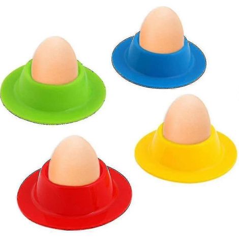 Lot de 4 coquetiers en silicone colorés (1/5)