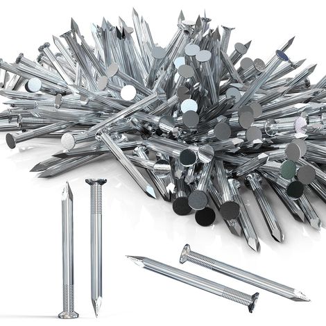 120 Pièces de Clous Pointe 20mm Acier Clous en Béton pour Tableaux Petits Clous Muraux pour Murs Clous Cadres Clous Bois Clous pour Briques Accrocher Clous en Bois Galvanisés (1/5)