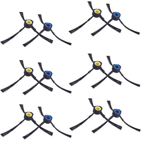 Brosses latérales de rechange pour robot aspirateur AMIBOT Animal Premium H2O – Lot de 12 pièces (6 paires), plastique résistant