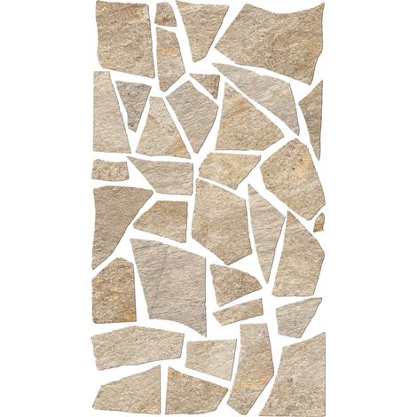 Carrelage effet Pierre Quartzite Beige Doré  Salvero - Sol extérieur (vendu par carton de 8 m²) - RO'MA CARRELAGE