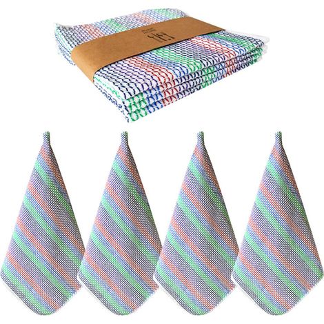 Paños de limpieza de algodón reutilizables, trapos estilo D. (1/4)
