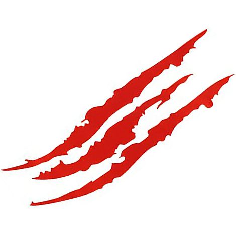 2 Griffes de voiture autocollantes uniques, 35 cm, décalque monstre rouge pour phares et capot (1/5)