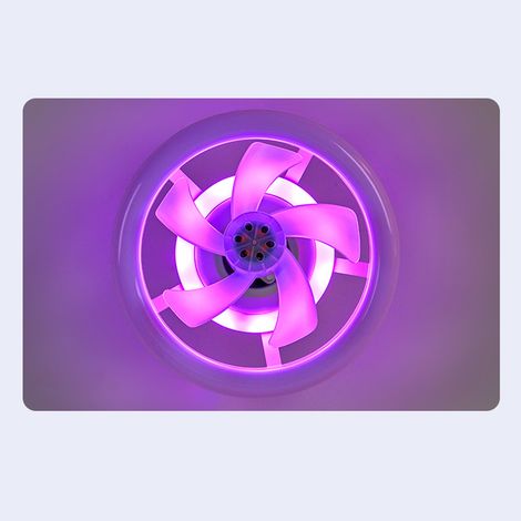Ortviai Ventilateur-lampe plafond avec télécommande, tête E27, variateur RGB 3 couleurs et lumière dimmable (1/4)