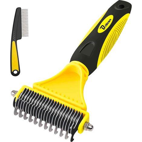 Lot De 2 Brosse Chien, Râteau De Démêlage Animaux Double Face, Peigne En Acier Inoxydable, Toilettage Du Brosse Chat Élimine Les Nœuds, Les Tapis et Les Cheveux Emmêlé (1/5)