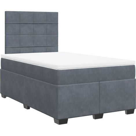Maison Exclusive - Cama box spring con colchón terciopelo gris os (1/5)