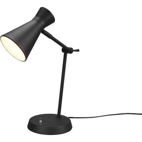 ENZO LAMPADA DA TAVOLO DIFFUSORE DOPPIO CONO METALLO NERO H. 50CM 1 LUCE ATTACCO E27 (1/5)