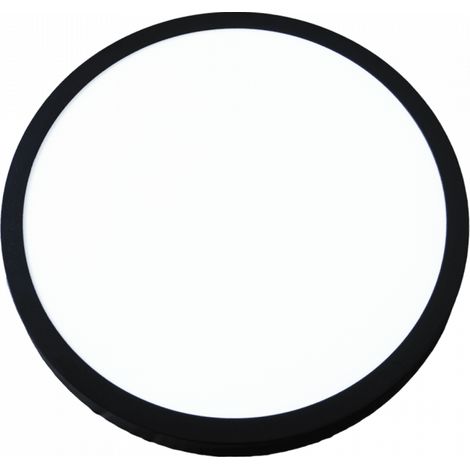 Plafonnier spot LED noir rond 28,6 cm 24W 4000K Ecolight (1/2)