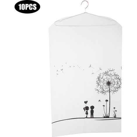 10 Sacs de Rangement Vêtements Suspendus Imperméables 60x100cm Housse Anti-Poussière Costume Manteau (1/5)