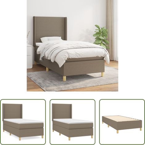Matratze - Boxspringbett mit Matratze Taupe 90x190 cm Stoff (1/5)