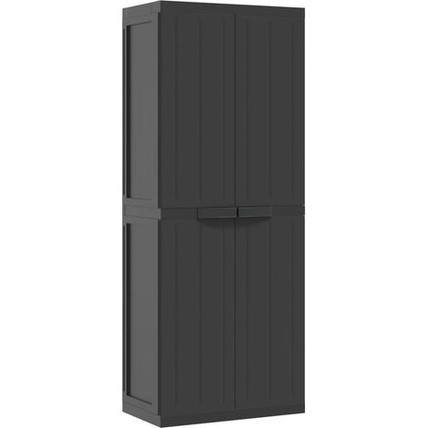 Armoire de rangement d'extérieur noir 65x37x165 PP (1/5)