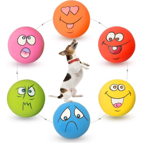 Weiches Hundespielzeug aus Gummi, Kau- und Quietschspielzeug für Welpen und kleine Haustiere, 6 Stück, für Mini- und kleine Rassen, 5,7 x 5,7 x 3,3 cm