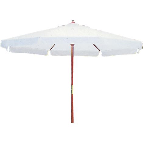 Ombrellone tondo Ø350 cm da giardino con struttura in legno e telo in poliestere con bordino con apertura a carrucola