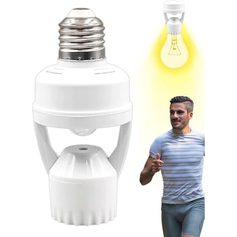 Support d'ampoule à détecteur de mouvement à visser, douille de lumière à détecteur de mouvement (1/5)