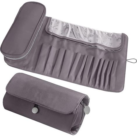 Gris, boîte de rangement pour pinceaux de maquillage, 12 porte-pinceaux, trousse à cosmétiques, boîte pour pinceaux de maquillage (1/5)