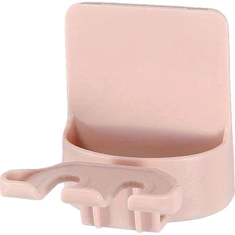 Soporte de pared para cepillos de dientes, diseño sin taladro, color rosa. (1/2)