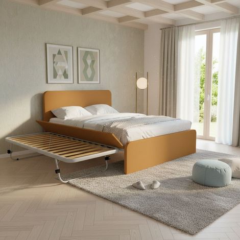 Letto matrimoniale 160x200 con rete estraibile e sollevabile - Zolfo (1/5)