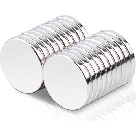 20PCS Petits Aimants Rond 15 x 2 mm Aimants Néodyme Puissants, Aimants Puissants Néodyme pour Réfrigérateur, Tableau,Images,Carte,Calendrier,Tableau Blanc (1/5)