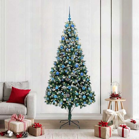 Künstlicher Weihnachtsbaum mit 300 LEDs mit Ständer Grün 210 cm