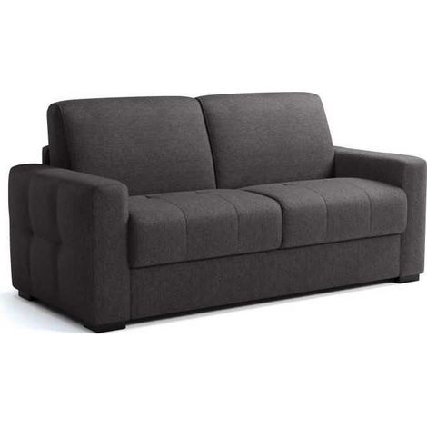 Canapé convertible 3 places – Tissu como 22 graphite – Dimensions 200 x 102 x 95 cm – Couchage 140 x 190 cm avec matelas mémoire 22 cm – Mondo