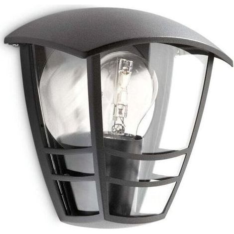 Philips CREEK Applique murale extérieure max. 1x60W E27 - 20x18x13 cm - IP44 - Noir (1/2)