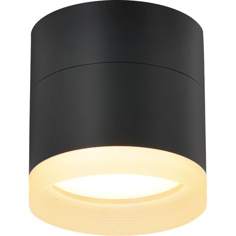 Spot sporgente GBLY LED Rotondo - Spot da soffitto Nero 5W Piccolo spot sporgente GX53 Luce calda Spot sporgente Piatto Spot da soffitto 3000K Plafoniera in acrilico per corridoio, salone, camera