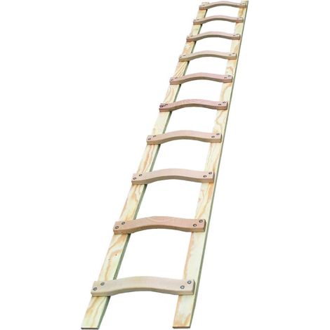 Mauderer Bavaria Holz Dachauflegeleiter 595 mit geschweiften Sprossen für sicheren Auftritt 16 Sprossen 4,50m Lang (1/2)