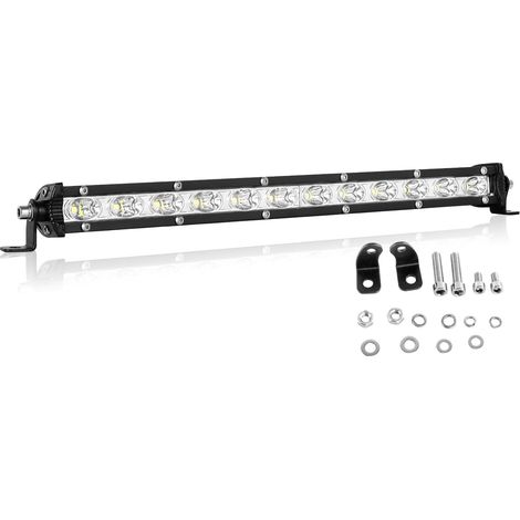 13 Pouces 60W Flood Ultra Slim Rangée Unique LED Barre de lumière Faisceau de Point avec Support de Montage pour Tout-Terrain Ranger ATV UTV SUV (1/5)