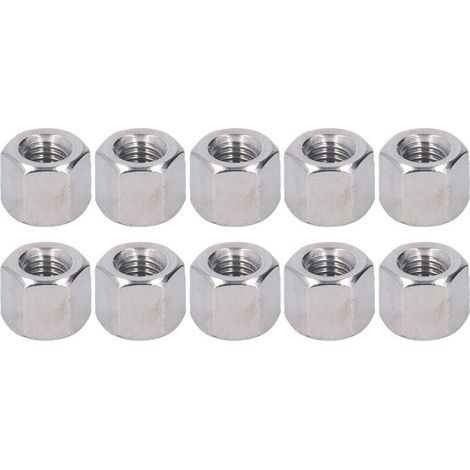 Écrou d'accouplement hexagonal en acier inoxydable, connecteur M10 antirouille pour goujons de boulons, 10 pièces (1/5)