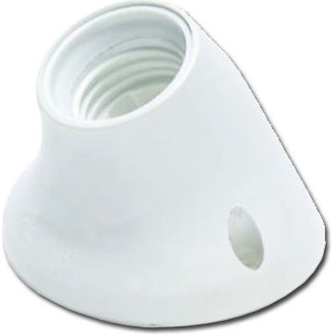 Lampenfassung E-27 gebogen weiß 15009-60505