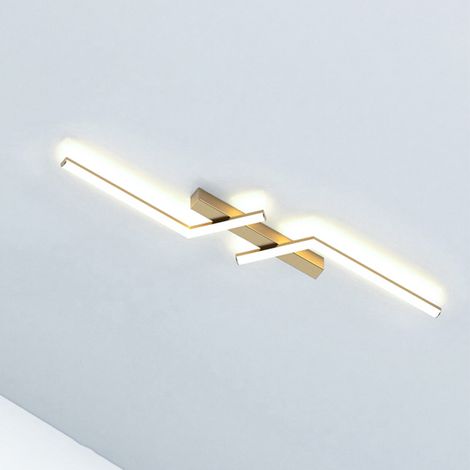 Plafonnier, Plafonnier LED 80cm, Applique Moderne, Lustre Métal, Lumière Blanche 6000K, Doré (1/5)