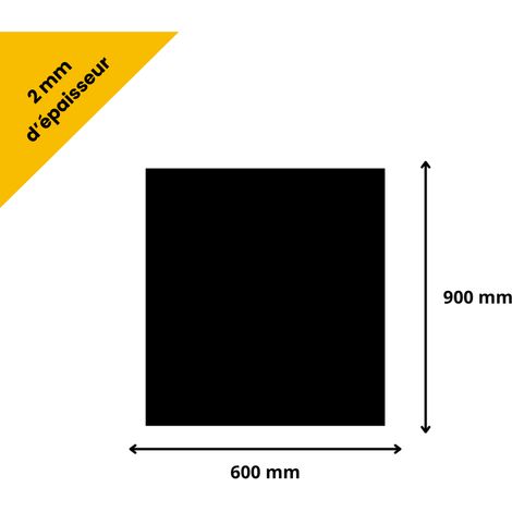 Plaque verre acrylique noir 2 mm - 60 x 90 cm (600 x 900 mm) - Verre synthétique - Plaque PMMA XT - Plexiglass