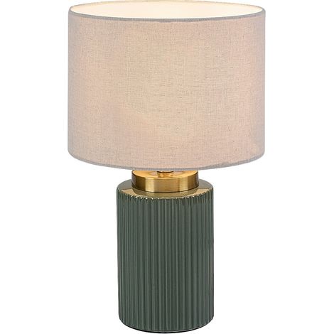 Lampe de table décorative Glovy, céramique vert/or, abat-jour textile, E14 40 W, Rabalux (1/5)