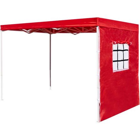 Laterales Individuales Carpas Plegables - Lateral con Ventana Enrollable 3 Metros Premium - Rojo