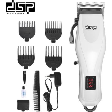 Tondeuse à cheveux électrique rechargeable USB (blanche) pour hommes et enfants - Réglage et coupe précis, sans rayures (1/5)