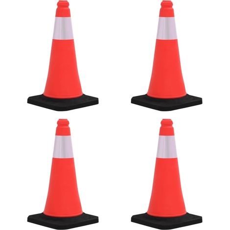 Reflective Traffic Cones with Heavy Bases 4 pcs 50 cm vidaXL
