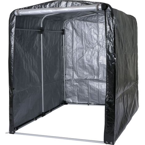 Fahrradgarage HHG-449, Foliengarage Aufbewahrungsgarage Garagenzelt, Alu UV-Schutz wasserfest, 201x157x201cm anthrazit
