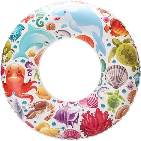 Bouée de natation rétro en PVC épais pour enfants (3-6 ans) – Bouée flottante rayée, soutien sous les bras pour adultes – Design vintage océanique-lsw