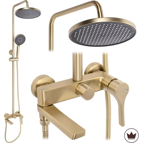 Rea Premium Shower Set Maxim Brush Gold 24,5X24,5X134Cm (1/5)