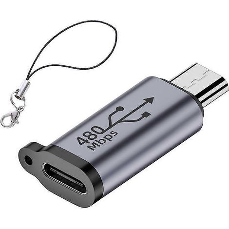Adaptateur micro USB vers mini USB Type-C - Convertisseur USB-C femelle vers micro USB mâle - Type C vers micro- (1/5)
