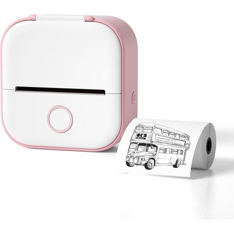 Imprimante d'autocollants portable Bluetooth Mini, sans encre, pour étiquettes et notes personnalisées, rose (1/5)