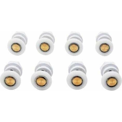 8PCS Roulettes de Douche Roue pour Porte de Douche Roulettes Coulissantes Rouleaux De Porte De Douche Laiton Cabine de Douche Porte a Roulette Roue de Porte Poulies Accessoire Matériel Outil (1/4)