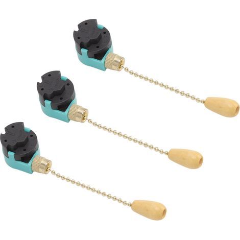 3pcs Interrupteur à Chaîne de Traction, Interrupteur de Lumière de Ventilateur de Plafond 3 Vitesses 4 Fils pour Plafonnier Ventilateur Lampe Applique Murale (Or) (1/5)