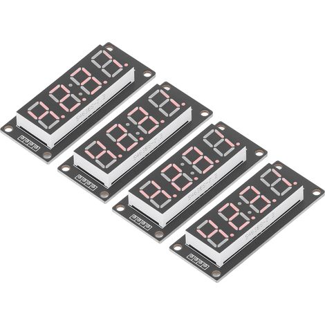 4 Stück 4-stellige digitale LED-Röhrenanzeigen, 7-Segment-Uhrmodul TM1637, 0,56 Zoll, rot, MRA041D (1/5)